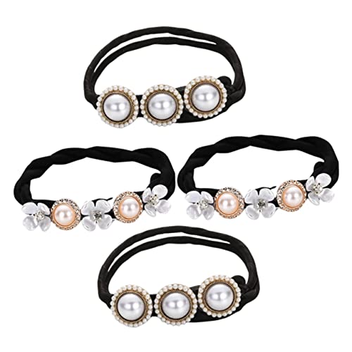 WRITWAA 4stücke Pferdeschwanzmanschette Elastische Haargummis Mit Perlen Haarschmuck Für Mädchen Und Frauen Langlebiges Haarstyling-accessoire Für Alltag Und Party von WRITWAA