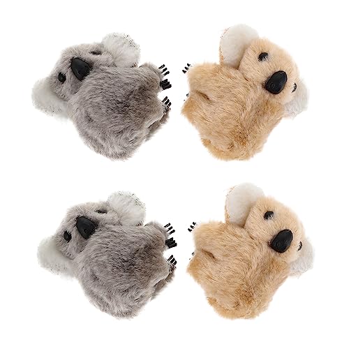 WRITWAA 4stücke Plüsch Haarklammern Koala Haar Klemme Plüsch Kreativer Haarspange Seitliche Damen Friseur Mini Clips von WRITWAA