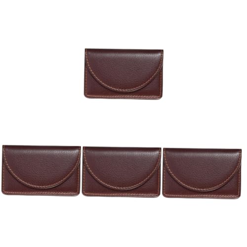 WRITWAA 4stücke Pu Leder Visitenkartenhalter Kartenetui Mit RFID-Schutz Elegantes Design Für Geschäftliche Und Persönliche Karten Braunes Leder Für Organisation Und Schutz Von von WRITWAA
