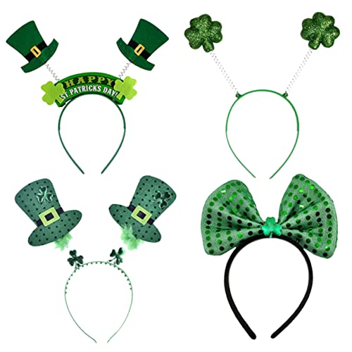 WRITWAA 4stücke St Patricks Day Stirnband Grün Kleeblatt Haarband Tag Stirnband St Patricks Day Accessoires Für Festivals Und Partys von WRITWAA