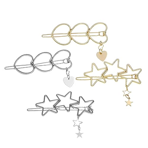 WRITWAA 4stücke Stern-haarspangen Haarspangen in Stern Und Herzform Modischer Kopfschmuck Haarnadel Bobby Pin Für Mädchen Täglicher Gebrauch Bankett Party von WRITWAA