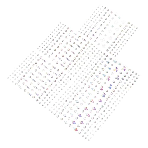 WRITWAA 5 Blätter Gesicht Edelsteine Aufkleber Selbstklebende Juwelen für Augenbrauen und Gesicht Festivals Partys und Cosplay Vielfältige Designs für Einen Auffälligen Look von WRITWAA