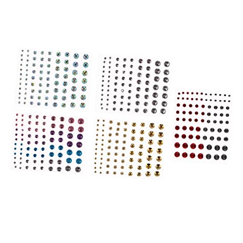 WRITWAA 5blätter Gesichtsaufkleber Acryl Strass Sticker Edelstein Schmuck Aufkleber Für Körper Augen Temporäre Verzierung Party Festival Bar Verkleiden von WRITWAA