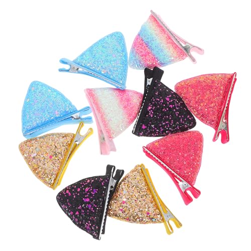 WRITWAA 5 Paar Haarspangen mit Katzenohren: Glitzernde Cosplay-Haarspangen für Mädchen – Haarnadeln mit Katzenohren für Halloween, Weihnachten, Party-Accessoires und den Alltag von WRITWAA