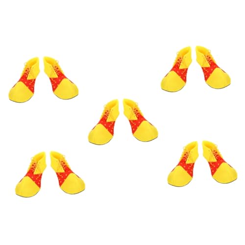 WRITWAA 5 Paare Halloween Clown Schuhe Große Show Performance Cosplay Schuhe Gelb Rot Leicht und Für Erwachsene und Jugendliche Party Karneval Maskerade von WRITWAA