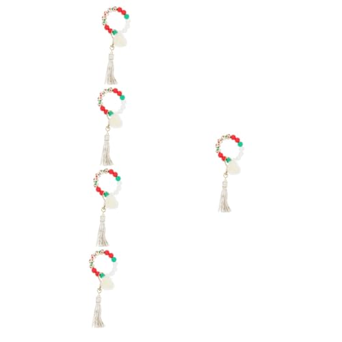 WRITWAA 5 STK Quaste Fellknäuel Armband Mädchen Armbänder Autoanhänger Pom Pom Quaste Taschenanhänger Brieftasche Auto Schlüsselbundhalter Armband Auto Schlüsselanhänger Weiß Leder von WRITWAA