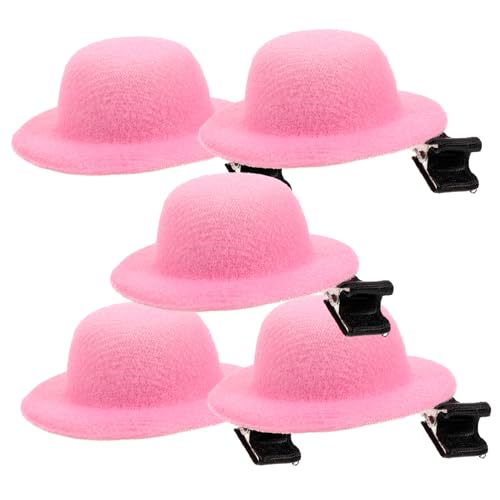WRITWAA 5 Stück Mini-haarspangen in Hutform Für Mädchen Metall Und Stoff Bezauberndes Haar-accessoire Sicher Und Bequem von WRITWAA