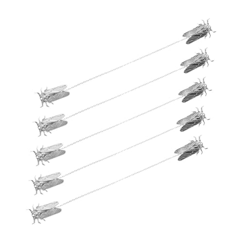 WRITWAA 5 Stück Cicada Broschen mit Quastenanhänger Tier Broschen aus Metall Lange Kettenbrosche für Damen und Herren Vintage Anstecknadeln für Anzug Hemd und Mantel Geschenkidee von WRITWAA