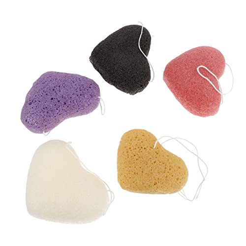 WRITWAA 5 Stück Gesichtswäsche Gesichtsschwämme von Gesichtspads sauber natürlich wiederverwendbar Make-up-Schwammreiniger Schwamm-Make-up-Entferner Schwämme für Make-up von WRITWAA