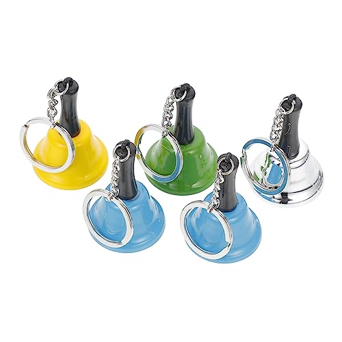 WRITWAA 5 Stück Rassel Schlüsselanhänger Rufglocke Ornament Weihnachtsglocke Ornament Service Glocke Griff Glocke Weihnachtsmann Handglocke Handglocke Charms Rassel Glocke Mini Service von WRITWAA