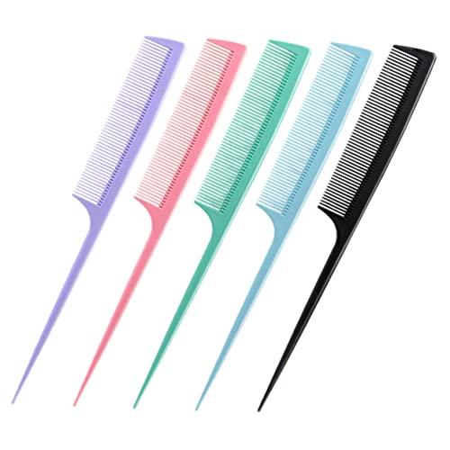 WRITWAA 5 Stück Schwanzkamm Schneiden neckisch Männer kämmen Haarkamm Männer Lockenkamm zum Ausbürsten von Locken Haarkämme gebogener Frisierkamm Kamm für Friseurkamm Abs von WRITWAA