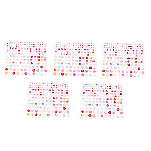 WRITWAA 5stücke Perlen Gesicht Sticker Kunstperlen Verzierungs Sticker Gesicht Deko Makeup Perlen Für Haare Faux Perle Verschönerung Aufkleber von WRITWAA