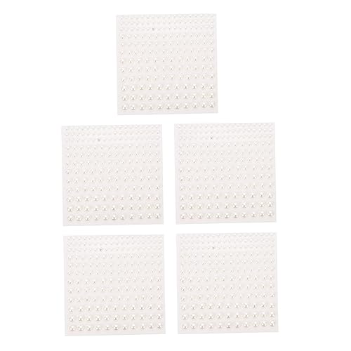 WRITWAA 5 Stück Selbstklebende Halbperlen Aufkleber für Gesicht und DIY Dekoration Cremefarbene Perlen für Scrapbooking Basteln Körperkunst und Mehr von WRITWAA