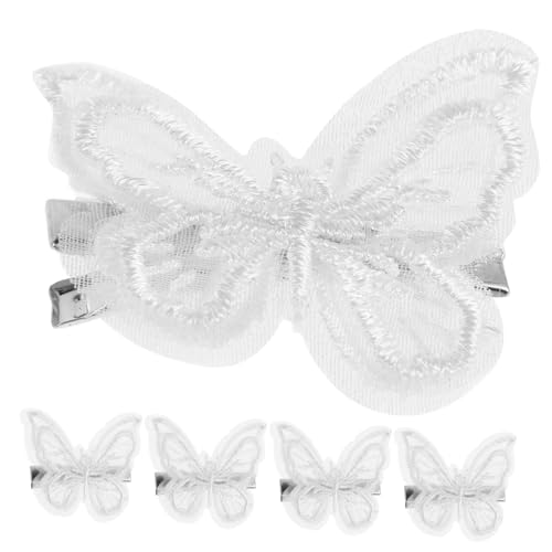 WRITWAA 5 Stück Spitze Schmetterling Haarspange Schmetterlingsapplikation Haarnadeln aus Tüll Haarspangen mit Schmetterlingsmotiv Haarspangen-Set mit Schmetterlingsmotiv Frauen Haarnadeln von WRITWAA