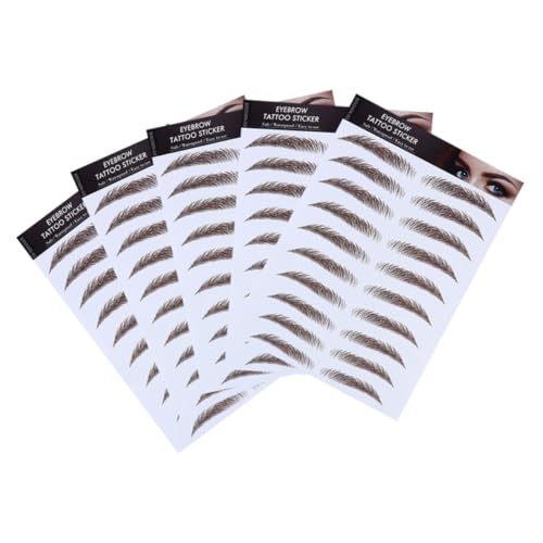 WRITWAA 5 Stück Teiliges Augenbrauen Tattoo Sticker Realistische Selbstklebende Augenbrauen Tattoos Einfach Anzuwenden Natürliche Imitation Geeignet für Damen Langanhaltendes Make up von WRITWAA