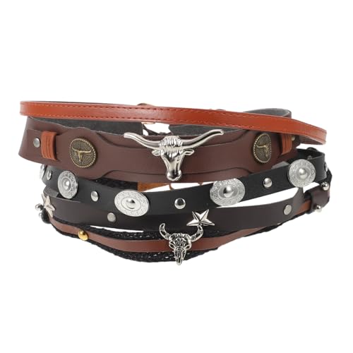 WRITWAA 5 Stück Teiliges Ethnische Hutbänder Verstellbar Retro Vintage Cowboy Hut Zubehör für Damen Herren Strohhut Fedora Panama Strandmütze von WRITWAA