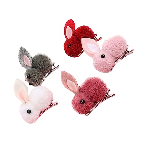 WRITWAA 5 Stück Teiliges Ostern Plüsch Kaninchen Haarspangen Haaraccessoires für Damen und Mädchen Weiche Barrettes in Zufälligen Farben Eleganter Haarschmuck für Party Zufällige Farbe von WRITWAA