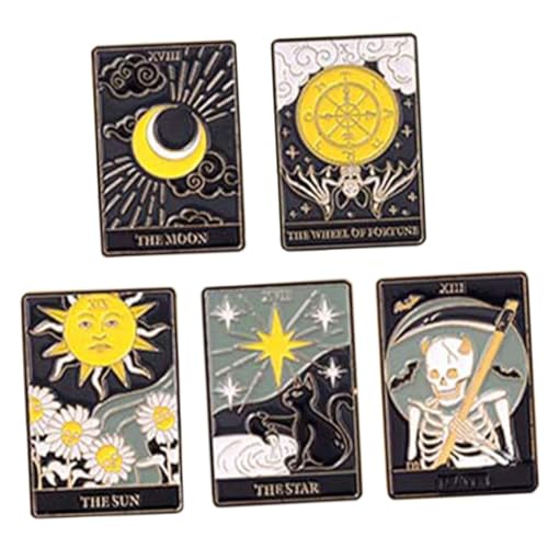 WRITWAA 5 Stück Teiliges Tarot Broschen aus Emaillierte Anstecknadeln mit Mystischem Design Langlebig und Farbbeständig Modisches Schmuckaccessoire für Kleidung und Taschen WRITWAA 5 Stück Teiliges Tarot Broschen aus Emaillierte Anstecknadeln mit Mystischem Design Langlebig und Farbbeständig Modisches Schmuckaccessoire für Kleidung und Taschen von WRITWAA