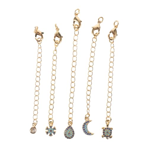 WRITWAA 5 Stück Teiliges Vergoldet mit Funkelnden Zirkonia Verstellbare Halsketten- Fußkettchen Armbandverlängerungen Robuste Lobster-verschlüsse für DIY Schmuckgestaltung von WRITWAA