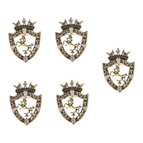 WRITWAA 5 Stück Vintage Brosche Herren Anstecknadel Retro Schilde Design Kleine Zierliche Schmucknadeln Für Anzüge Pullover Kleider Hochzeiten Und Partys von WRITWAA