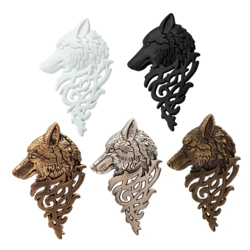 WRITWAA 5stücke Teiliges Wolf Kopf Brosche Aus Legierung Vintage Anstecknadel Für Männer Kreatives Design Für Kostüme Und Outfits Perfektes Für Besondere Anlässe Zufällige Farben von WRITWAA