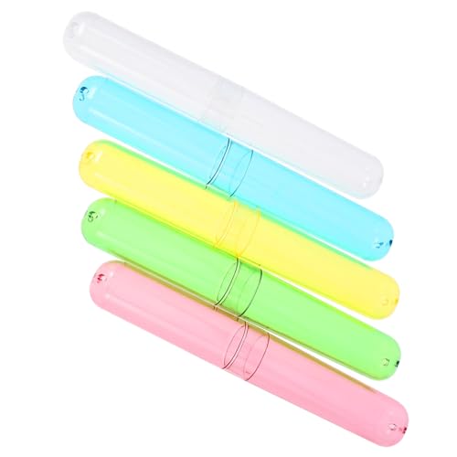 WRITWAA 5 Stück Zahnbürste Fall Trägerhalter Zahnbürstenbehälter Zahnbürstenhalter Camping Zahnbürsten Lagerung Zahnbürste Reisekoffer Outdoor-zahnbürsten-Organizer Zahnpasta Träger P.s von WRITWAA