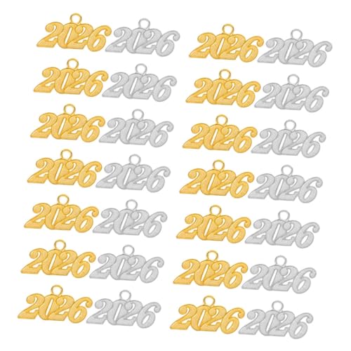 WRITWAA 50 Stück Graduation Cap Anhänger Gold Silber Abschlussjahr Charms für DIY Schmuckherstellung Quasten Anhänger für Halsketten Armbänder Ohrringe Jubiläums Schmuck Zubehör von WRITWAA