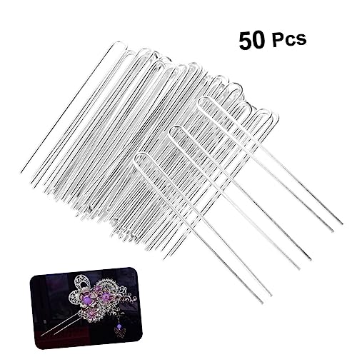WRITWAA 50stücke U-förmige Haarnadeln Aus Eisen Diy Haarspangen Haargabeln Für Frauen Und Mädchen Weiß Einfach Anzuziehen von WRITWAA