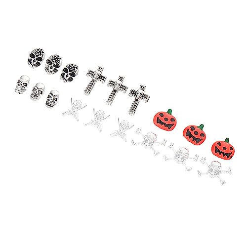 WRITWAA 54 Stück Halloween-nagelkunst Nageldiamanten Strasssteine Aufkleber Nagel-schädel-ornamente Nagelkunst-dekore Nagelkunstzubehör Maniküre Diy Schädeldekore Nageldekore Legierung von WRITWAA
