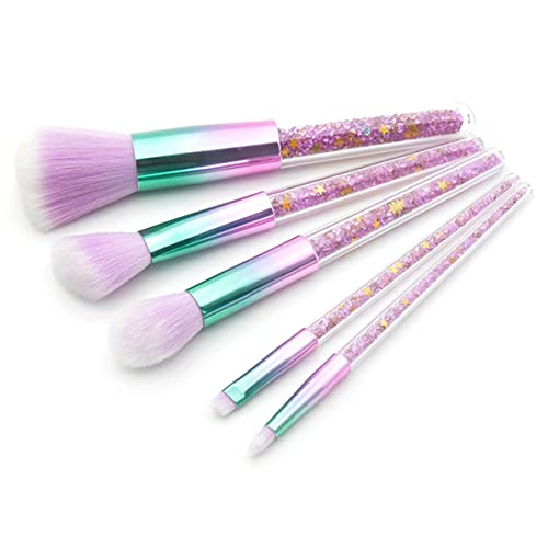 WRITWAA 5stücke Professionelles Makeup-pinselset Für Frauen Flüssige Foundation-pinsel Puder Augenbrauenbürsten Kosmetikzubehör in Violett Und Grün Für Tägliches Und von WRITWAA