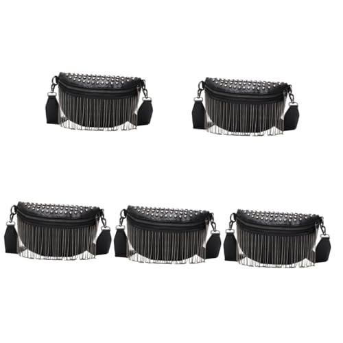 WRITWAA 5stücke Stylische Damen Umhängetasche Mit Nieten Und Quasten Modischer Crossbody Fanny Pack Für Karten Bargeld Kleingeld Für Shopping Reisen Und Alltag von WRITWAA