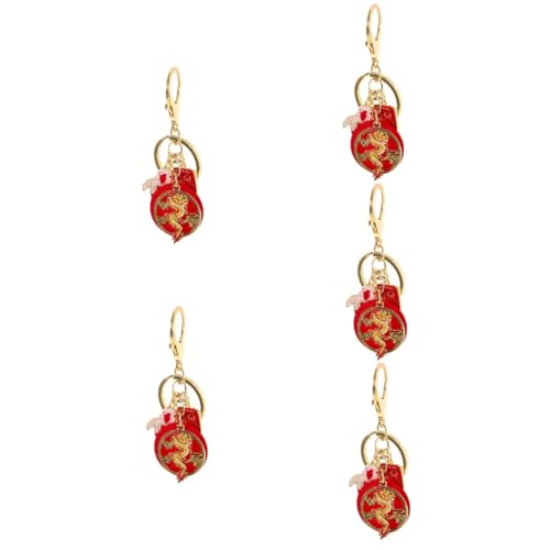 WRITWAA 5St Jahr des Drachen-Schlüsselanhängers Taschenanhänger Schlüsselanhänger für das Neue Jahr Key Holder schlüsselbund Schlüsselringe Drachenjahr Schlüsselanhänger Dekor Metall von WRITWAA