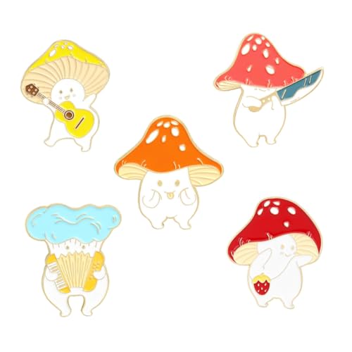 WRITWAA 5stücke Pilz Brustnadel Aus Legierung Exquisiter Pilz Brosche Modische Brosche Dekoration Für Kleidung Taschen Hüte von WRITWAA