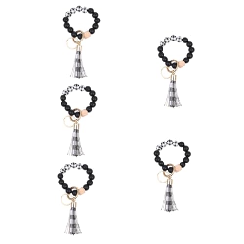 WRITWAA 5St Schlüsselanhänger Schlüsselarmband für Damen Schlüsselringe Aufbewahrungskörbe für Regale Kreisperlen inoxlm für den einzug Schlüsselkettenarmbänder Rostfreier Stahl von WRITWAA