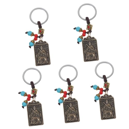 WRITWAA 5St dekorativer Taschenanhänger Dekorative Schlüsselanhänger Gelber Messing Schlüsselanhänger Schlüsselbund Fengshui-Schlüsselanhänger Dekoration schlüsselringe Gepäckanhänger von WRITWAA