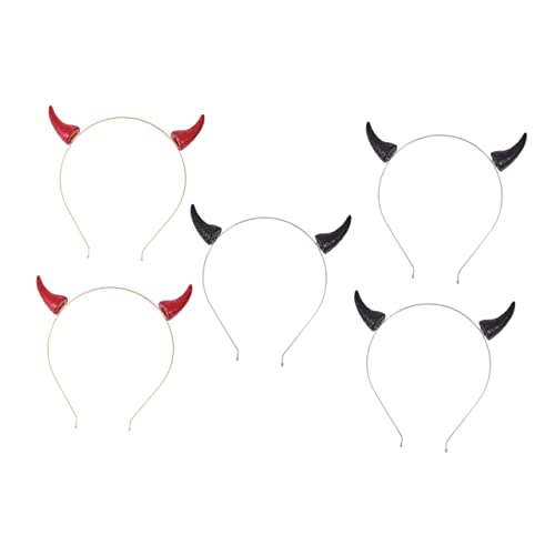 WRITWAA 5stücke Dämonen-hörner Halloween Haarreifen Teufel Haarreifen Schickes Haarbänd Kostüm Kopfschmuck Festival Haarschmuck Für Partys Und Cosplay von WRITWAA