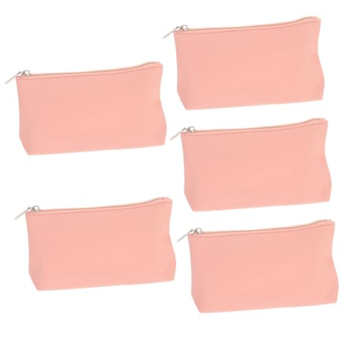 WRITWAA 5stücke Kosmetiktasche Damen Tragbare Pu-Leder Make-up Tasche Praktische Aufbewahrung Für Lippenstift Münzen Schlüssel Für Reisen Und Alltag Schlichtes Design Mittlere von WRITWAA