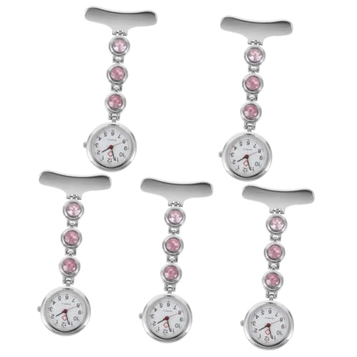 WRITWAA 5st Krankenschwester Taschenuhr Revers Uhr Taschenuhr Für Krankenschwestern Clip Hängende Uhr Schwesternuhr Zum Anklemmen Abzeichen Uhr Krankenschwester-Clip-on-Uhr Legierung von WRITWAA