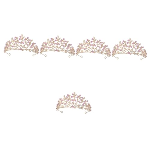 WRITWAA 5st Krone Stirnband Stirnbänder Haarschmuck Für Die Hochzeit Tiara Für Frauen Tiaras Hochzeits-tiara Haarschmuck Für Bräute Zubehör Luxuriös Rosa Braut Zink von WRITWAA