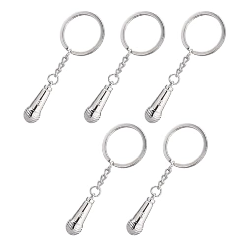 WRITWAA 5stücke Teiliges Mikrofon Schlüsselanhänger Aus Einzigartiger Und Kreativer Schlüsselring Schlüsselhänge Taschen Und Sammlungen von WRITWAA