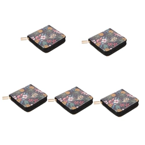 WRITWAA 5stücke Damen Geldbörse Blumenmuster Kompakte Reißverschluss Geldbörse Für Frauen Praktisches Portemonnaie Für Karten Und Münzen Handliche Brieftasche Für Alltag von WRITWAA