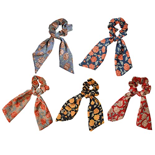 WRITWAA 5stücke Geknotete Haargummis Multifunktionale Haarschleifen Für Mädchen Elastische Haarbänder in Zufälligen Farben Langlebiges Material Modische Haargummis Für Jeden Anlass von WRITWAA