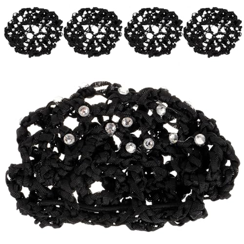 WRITWAA 5stücke Haarknoten-abdecknetz Für Frauen Ballett-haarschmuck-netz Haarnetz Für Krankenschwestern Und Tänzerinnen Haar-accessoire Mit Strass-design Haar-wickel-netz Für von WRITWAA