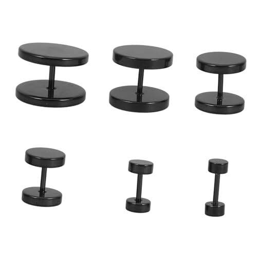 WRITWAA 6 Paar Ohrstecker Herren Punk Stil Titanstahl Ohrpiercing Schmuck mit Fake Gauges Tunnel Ohrstecker Hautfreundlich Vielseitig für Alltag und Party von WRITWAA