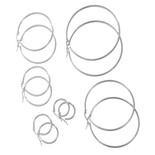 WRITWAA 6 Paare Große Ohrringe im Rock Stil mit Bequemem Ohrclip Dekorative Ohrringe für Partys Nachtclubs und Modebewusste Mädchen Verschiedenen von WRITWAA