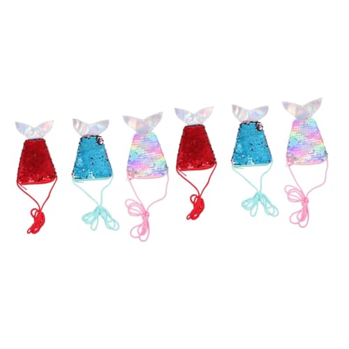 WRITWAA 6 STK Geldbörse Mini-tragetaschen Umhängetasche Für Mädchen Elegante Paillettentasche Glänzende Meerjungfrauenschwanztasche Meerjungfrau- Glänzende Umhängetasche von WRITWAA