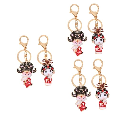 WRITWAA 6 STK Schlüsselanhänger Alte Damentaschenanhänger Im Chinesischen Stil Moisennette-schmuck Ornamente Tasche Zum Aufhängen Alte Schlüssel Legierung Rot von WRITWAA