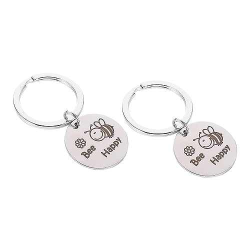 WRITWAA 6 STK Schlüsselanhänger Freundschaftsschmuck Tasche Zubehör Handtaschenanhänger Schmuck Für Paare Auto Schlüssel Halter Geldbeutel-anhänger Schlüsseletui Silver Rostfreier Stahl von WRITWAA