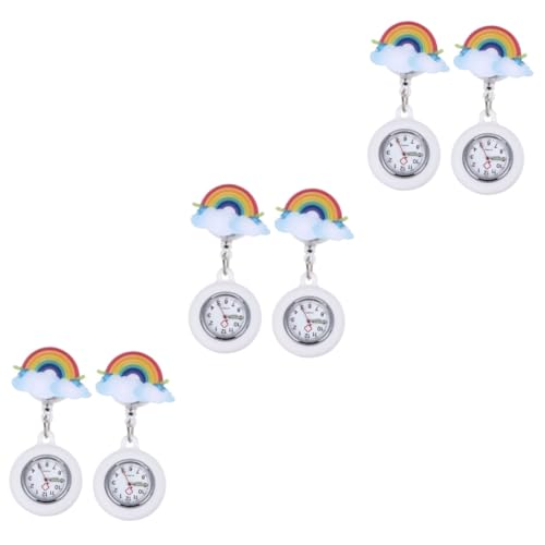 WRITWAA 6stücke wasserdichte Clip-Uhr Für Leuchtende Taschenuhr Im Bunten Regenbogen-Design Für Einsatz Im Pflegealltag Ablesen Bei Nacht von WRITWAA
