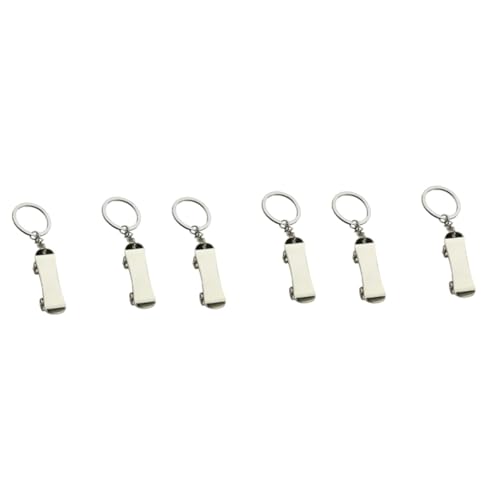 WRITWAA 6 STK hängende Schlüsselanhänger geburtstagszig trauzeugengeschenke Key Chain Coole Schlüsselanhänger Sport-Schlüsselanhänger Skateboard Schlüsselanhänger fürs Auto Silver von WRITWAA